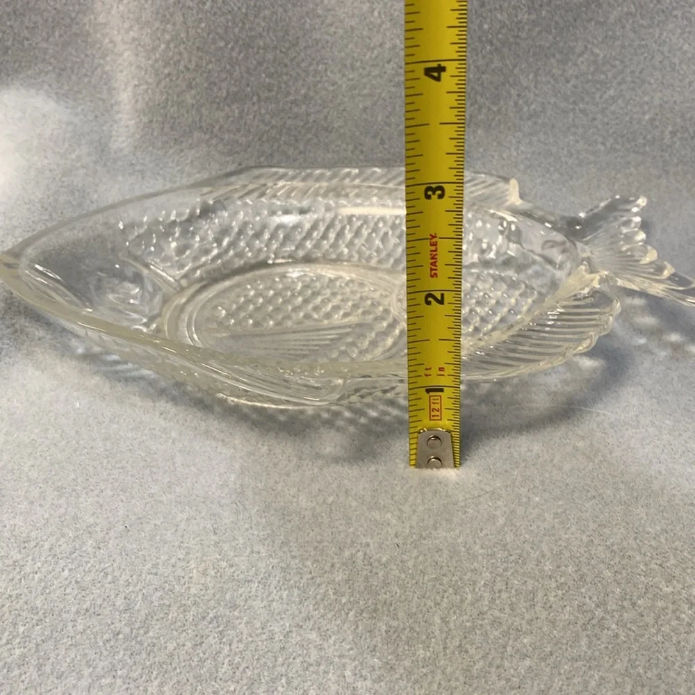 2-Glass Fish Appetizer Plate 1950's Brazil (Set of two)